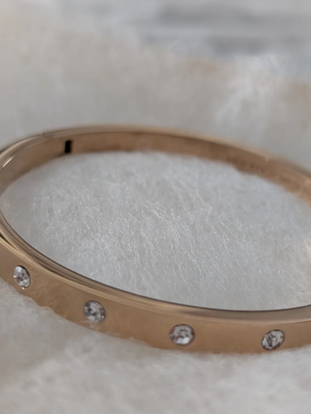 kate spade Rose Gold Crystal Station Bangle Bracelet - Picture 4 of 7